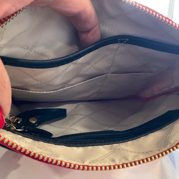 MICHAEL KORS Crossbody Jet Set Nylon Leather Trim Red NWOT - Picture 8 of 13